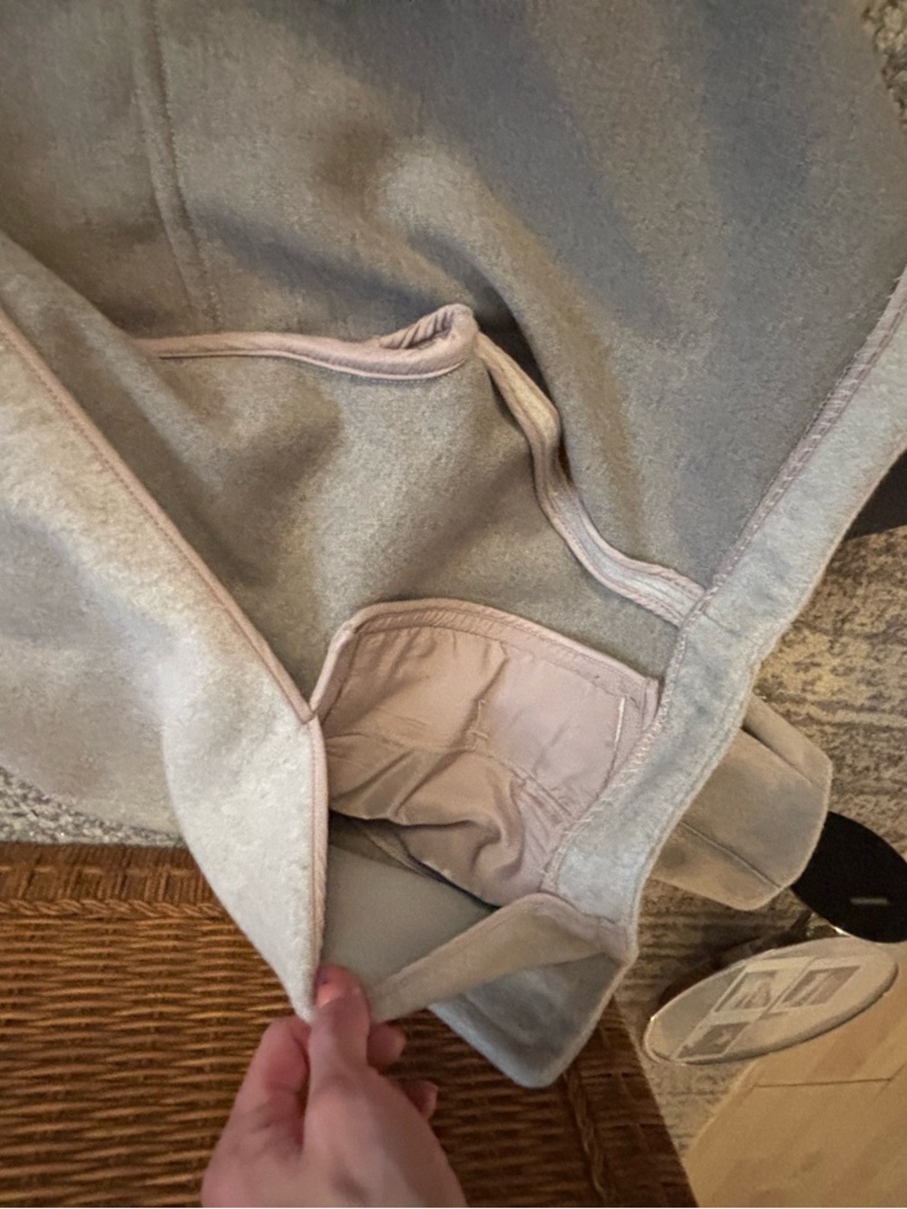 Free People Light beige gray Draped Shawl Collar Pea Coat - Picture 2 of 6